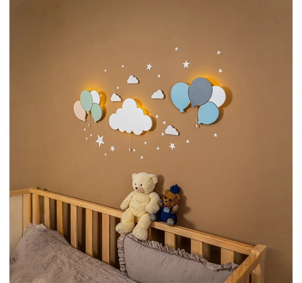 COZYCOLLECTIONS LED Wandleuchte Ballons & Wolke Massivholz Warmweiß - Bild 4