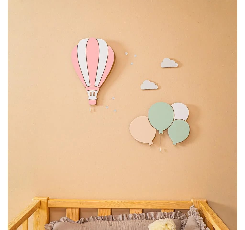 COZYCOLLECTIONS LED Wandleuchte Ballons & Wolke Massivholz Warmweiß - Bild 5