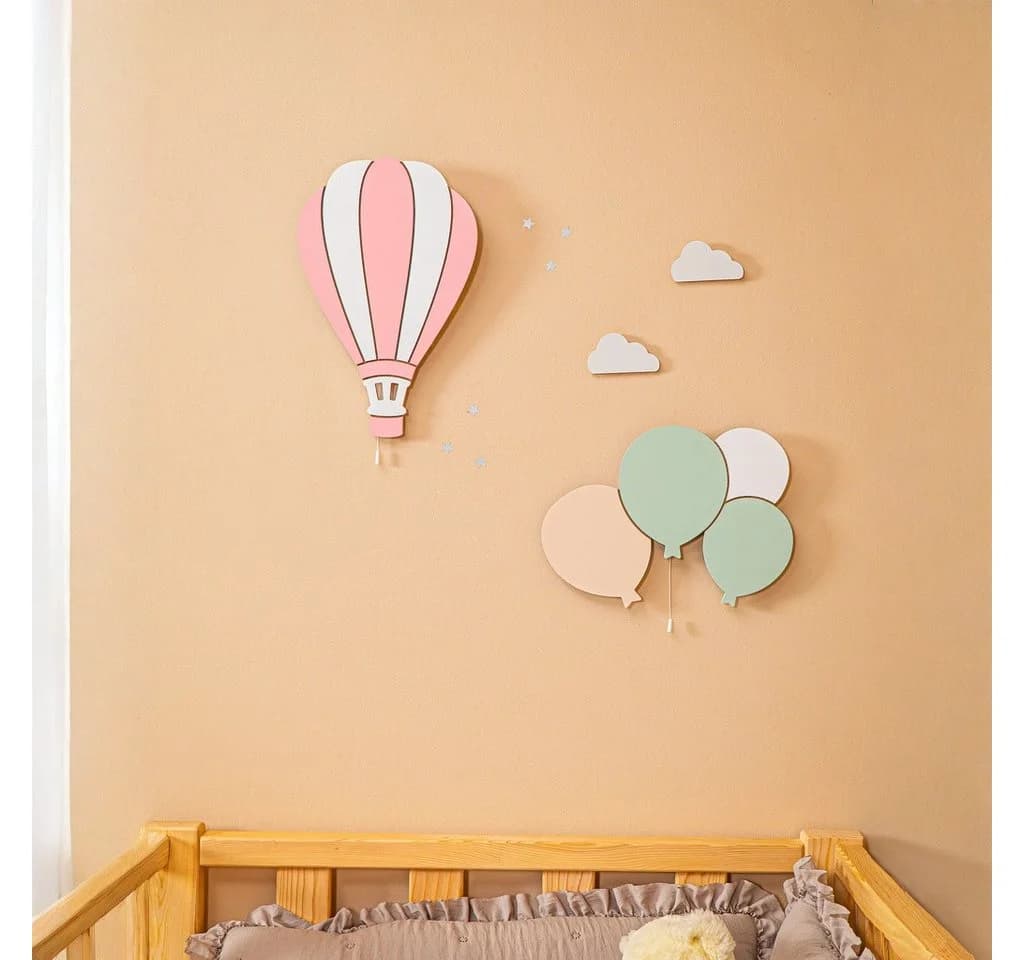 COZYCOLLECTIONS LED Wandleuchte Ballons & Wolke Massivholz Warmweiß - Bild 5