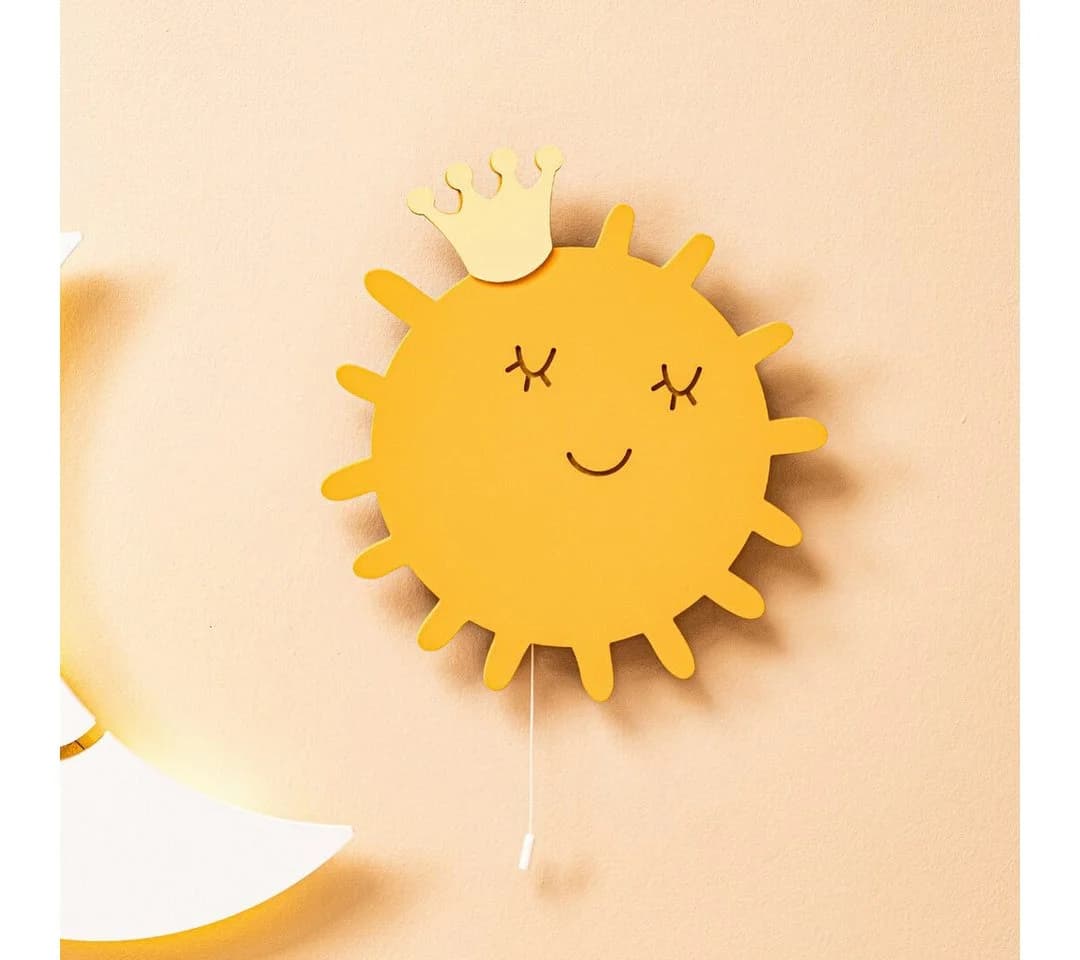 COZYCOLLECTIONS LED Wandleuchte Sonnenmotiv Holz Goldgelb - Bild 2