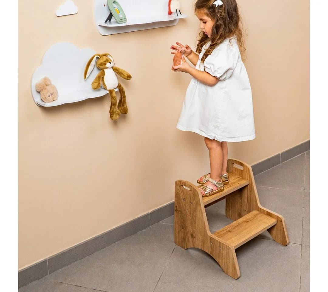 COZYCOLLECTIONS Tritthocker Montessori 2-stufig Naturholz