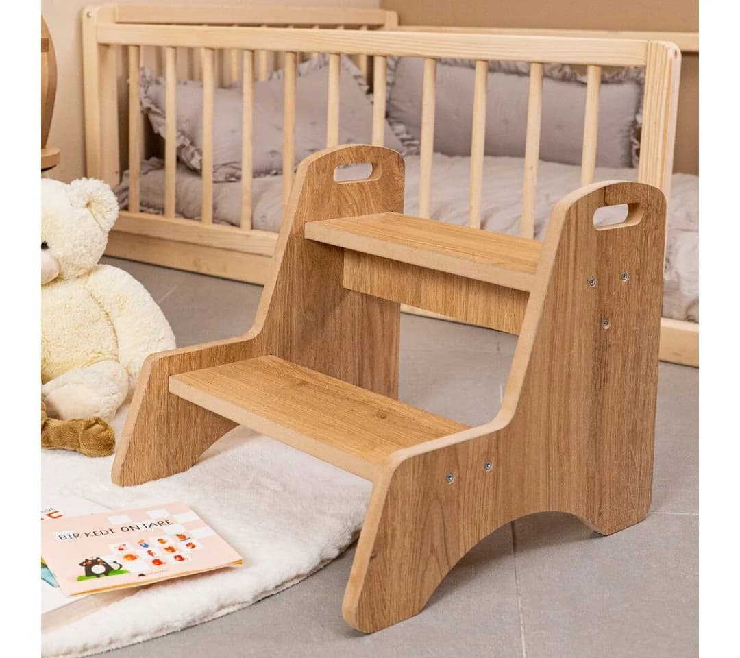 COZYCOLLECTIONS Tritthocker Montessori 2-stufig Naturholz - Bild 2