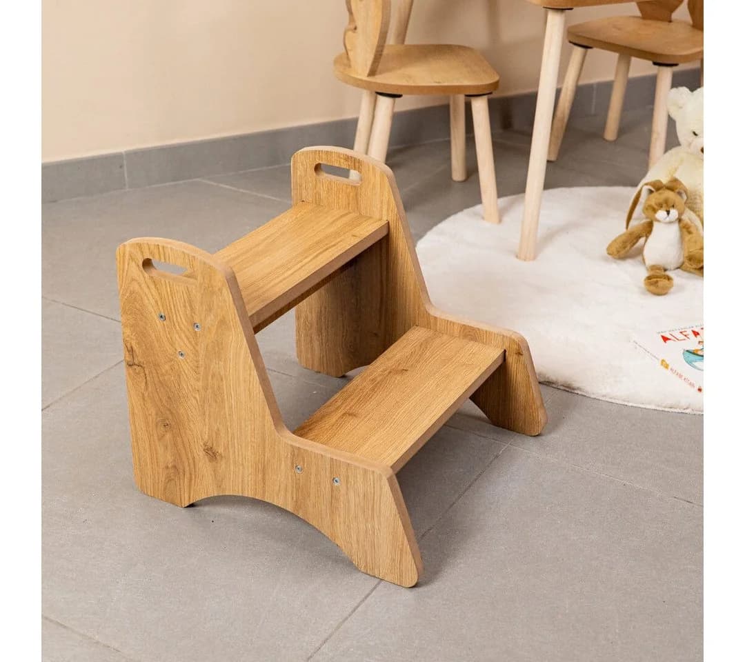 COZYCOLLECTIONS Tritthocker Montessori 2-stufig Naturholz - Bild 3