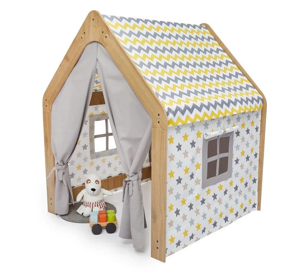COZYCOLLECTIONS Montessori Spielhaus Naturholz mit abnehmbarem Stoffbezug - Bild 3