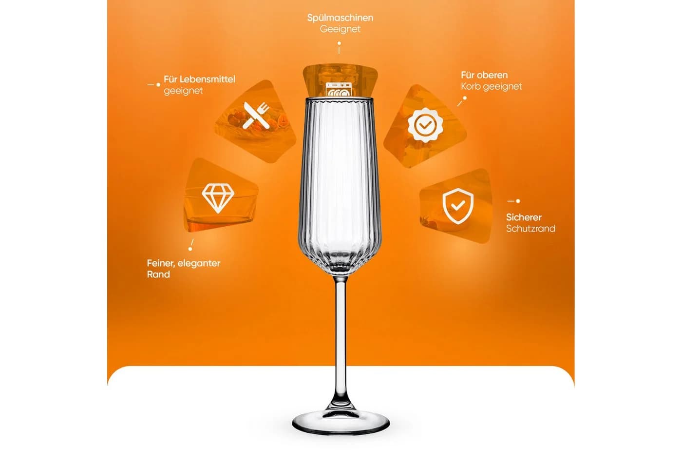 Pasabahce Champagnerflöte Allegra Focus 6-tlg. Glas Transparent - Bild 5