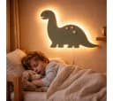 COZYCOLLECTIONS LED Wandleuchte Dinosaurier Salbeigrün Holz Bild 1