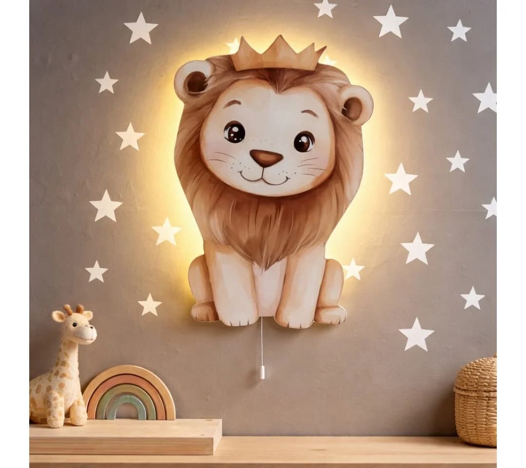 COZYCOLLECTIONS LED Wandleuchte Löwe mit Krone Braun Gold - Bild 2