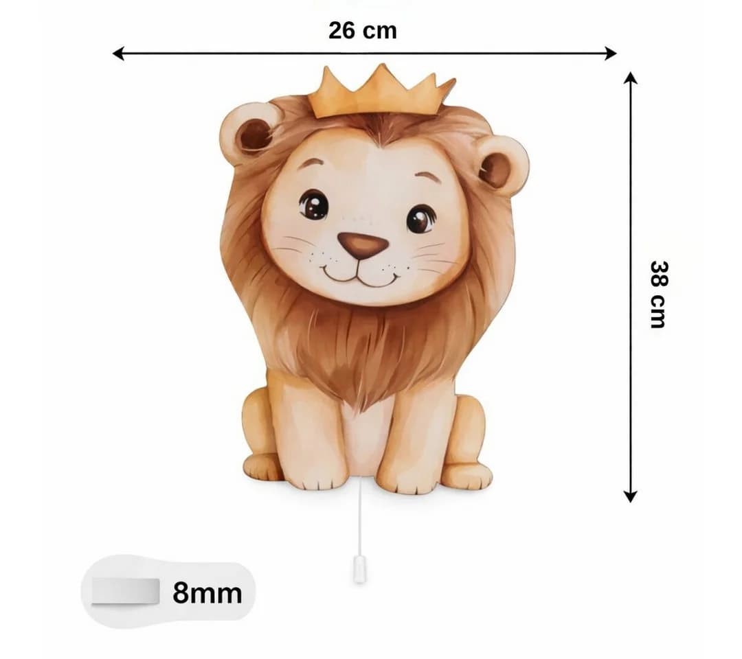 COZYCOLLECTIONS LED Wandleuchte Löwe mit Krone Braun Gold - Bild 3