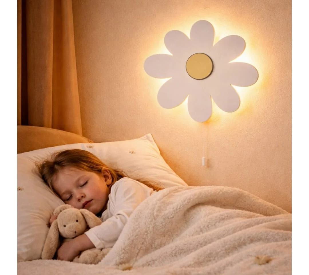 COZYCOLLECTIONS LED Wandleuchte Gänseblümchen Weiß/Gold
