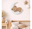 COZYCOLLECTIONS LED Wandleuchte Bär auf Mond 36 cm Beige Warmweiß Bild 4