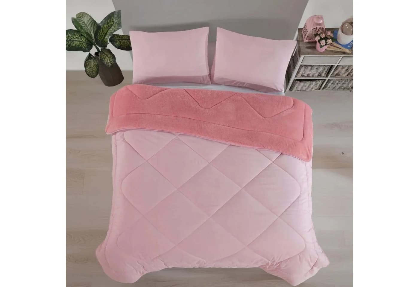 Nordic Schiller 4-Jahreszeitenbett Steppdecke Rosa Wellsoft - Bild 4