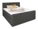 wonello Boxspringbett Victoria mit Bettkasten und Matratze - Samt grau Bild 1