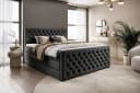 wonello Boxspringbett Victoria mit Bettkasten und Matratze - Samt grau Bild 2