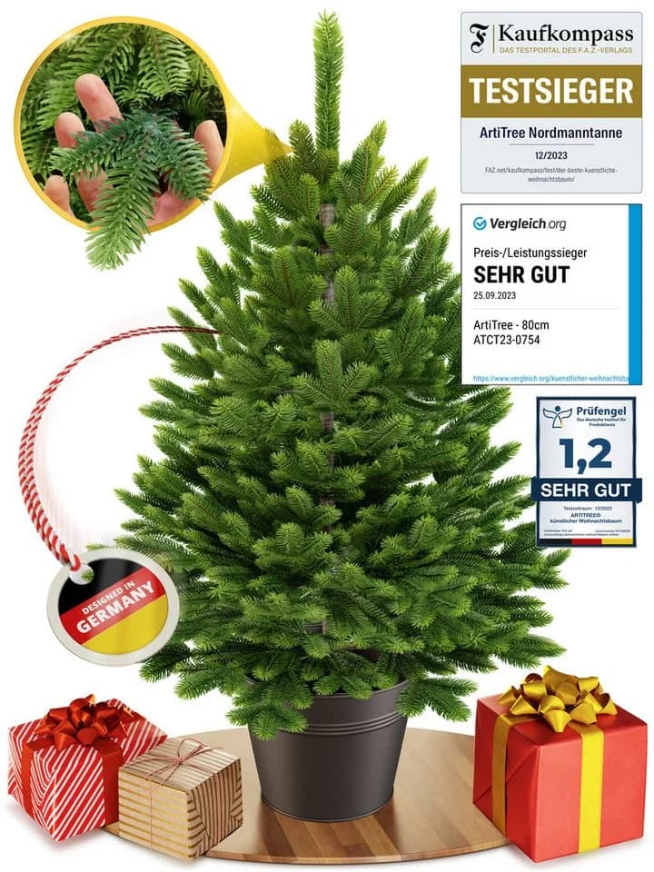 ArtiTree Künstlicher Weihnachtsbaum Nordfichte im Topf - Bild 2