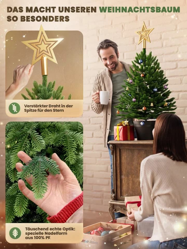 ArtiTree Künstlicher Weihnachtsbaum Nordfichte im Topf - Bild 3