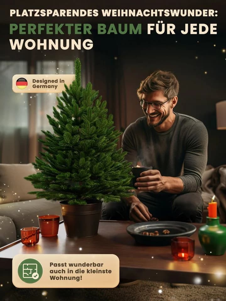 ArtiTree Künstlicher Weihnachtsbaum Nordfichte im Topf - Bild 5