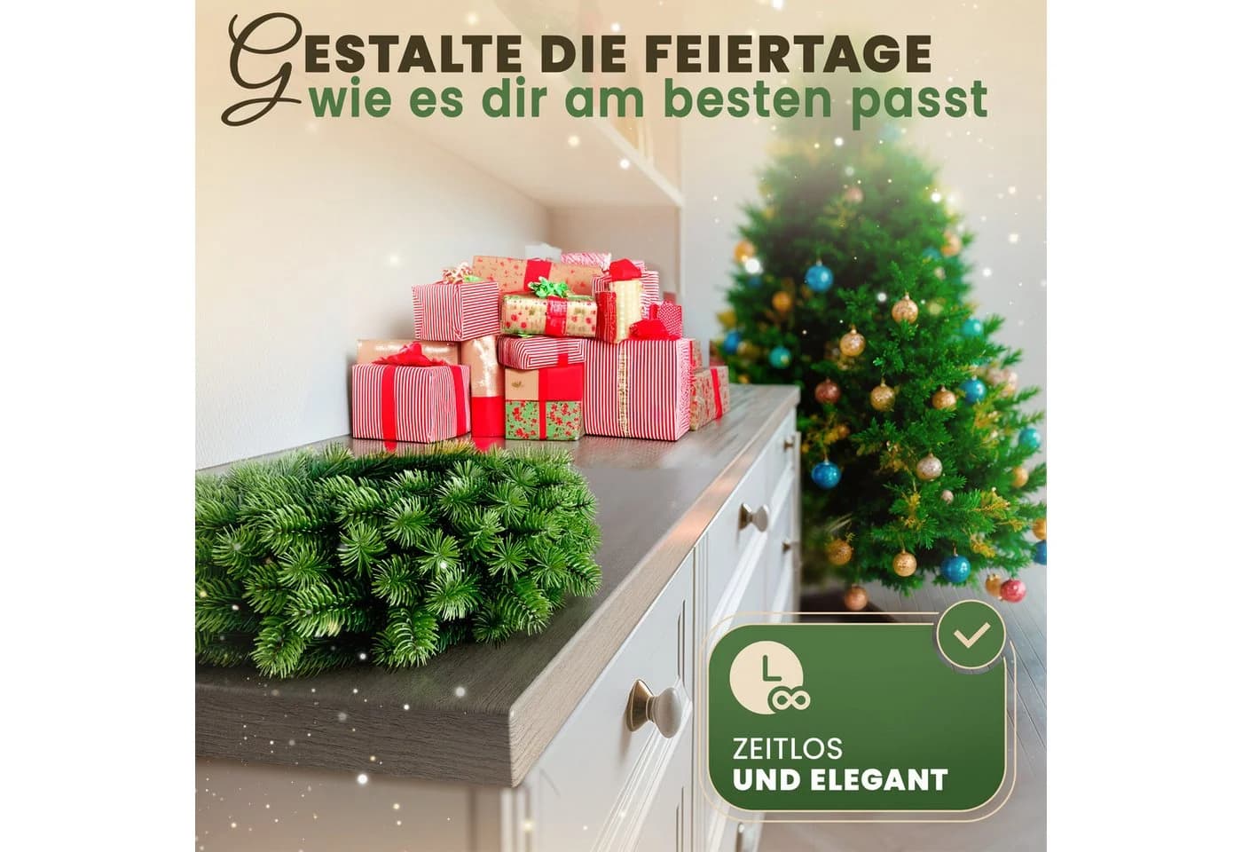 ArtiTree Weihnachtskranz künstlich mit/ohne LED Nordmanntanne-Optik - Bild 5