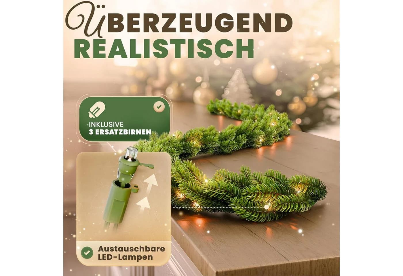 ArtiTree Tannengirlande 270-1000 cm mit/ohne LED - Bild 3