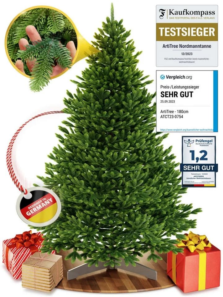 ArtiTree Künstlicher Weihnachtsbaum Nordfichte Premium Naturgetreu - Bild 2