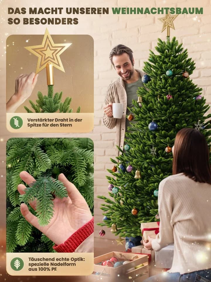 ArtiTree Künstlicher Weihnachtsbaum Nordfichte Premium Naturgetreu - Bild 4