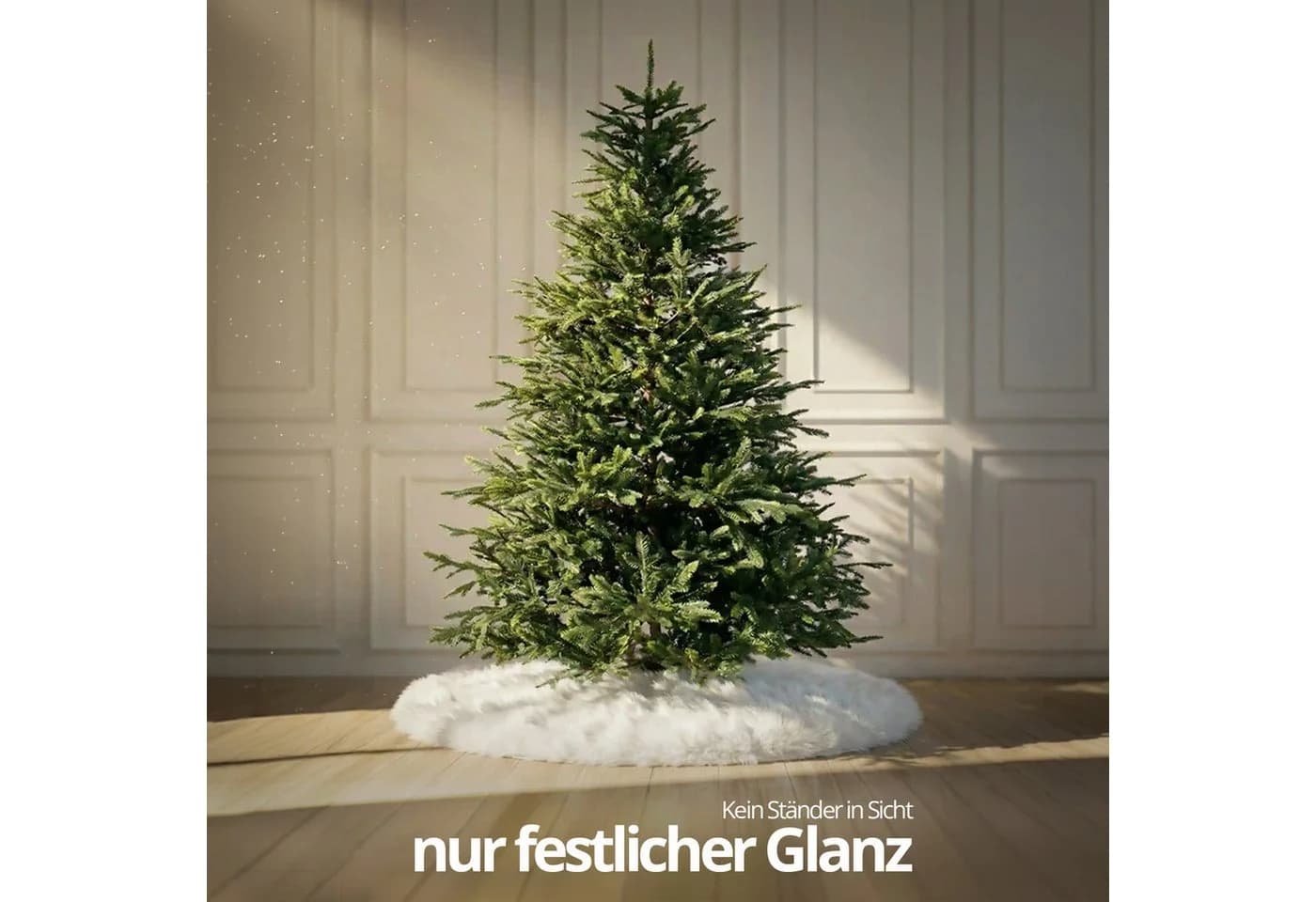ArtiTree Weihnachtsbaumrock Plüsch Weiß mit Klettverschluss