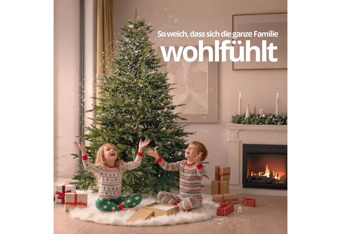 ArtiTree Weihnachtsbaumrock Plüsch Weiß mit Klettverschluss - Bild 5