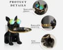 Holz Lichter Französische Bulldogge Figur Schlüssel Schale Schmuck Schwarz Gold Bild 4