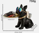 Holz Lichter Französische Bulldogge Figur Schlüssel Schale Schmuck Schwarz Gold Bild 5