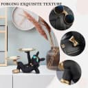Holz Lichter Französische Bulldogge Figur Schwarz Gold mit Tablett Bild 5