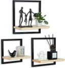 Holz Lichter Wandregal 3-tlg. Floating Wandregal Holz Metall Modern Bild 5