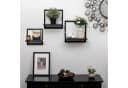 Holz Lichter Wandregal 3‑tlg. Floating Wandregal Holz Metall Modernes Geometrisches Design Bild 1