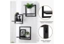 Holz Lichter Wandregal 3‑tlg. Floating Wandregal Holz Metall Modernes Geometrisches Design Bild 4