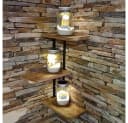Holz Lichter Wandregal Eckregal Zickzack Holz Platzsparendes Wandregal Bild 1