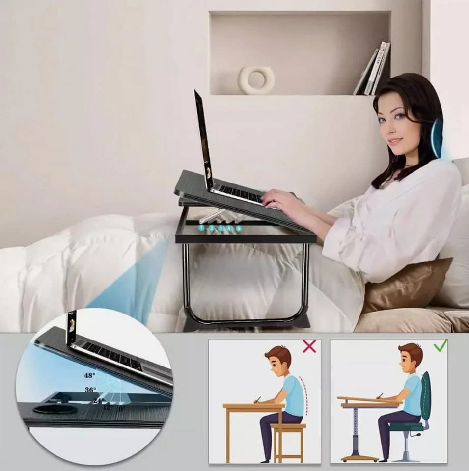 Holz Lichter Laptoptisch, klappbar, mit Kühllöchern - Bild 5