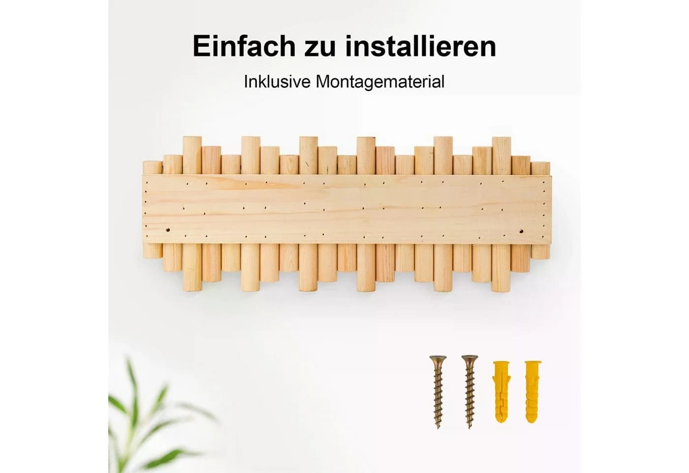 Holz Lichter Kleiderhaken Wandgarderobe 7 Klapphaken Holz - Bild 3