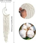 Holz Lichter Makramee Wandbehang Halbmond Boho Wanddeko Bild 1