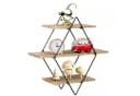 Stelby Wandregal 3 Ebenen Schwarz/Braun Holzregal Bild 1
