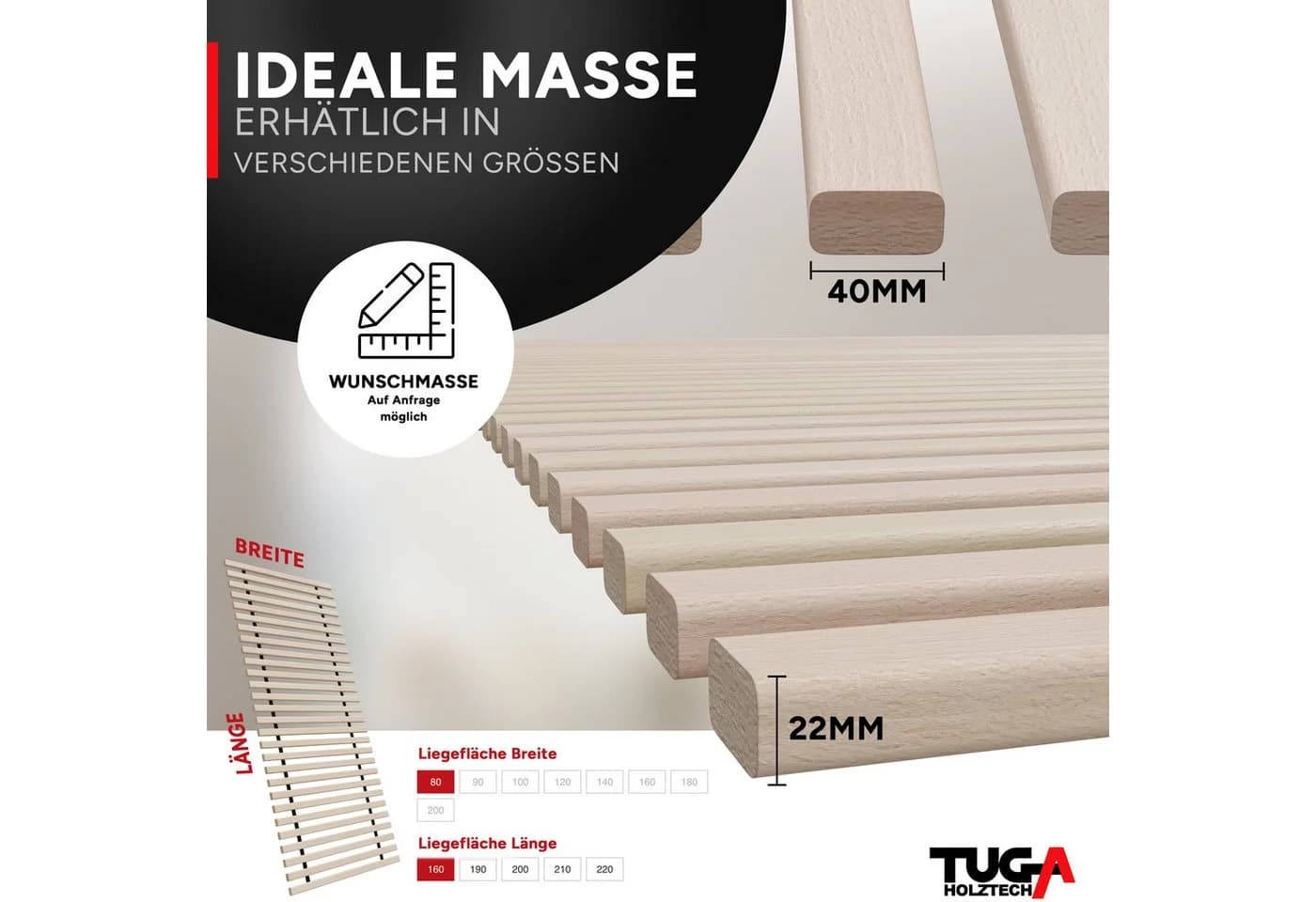 TUGA-Holztech Rollrost Buchen-Massivholz - Bild 3