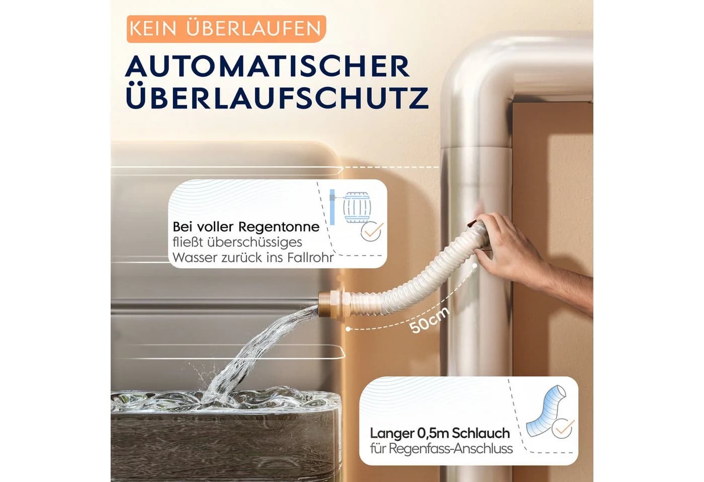Drei Eichen Regentonnenfüllautomat Regenwassersammler Edelstahl - Bild 3