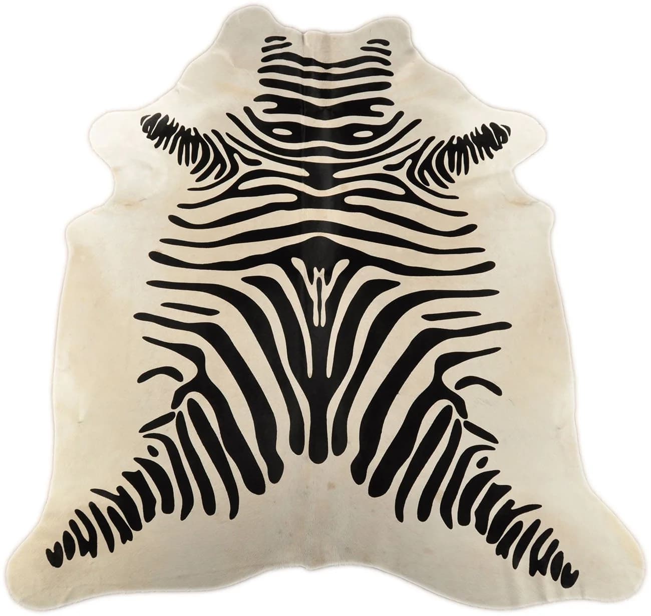 KUHFELL online & NOMAD Fellteppich Kuhfell creme weiß mit Zebra Print