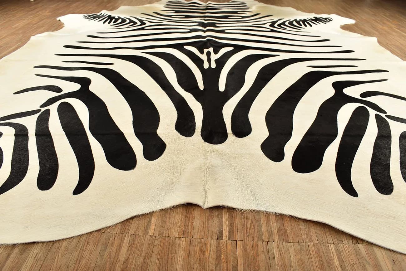 KUHFELL online & NOMAD Fellteppich Kuhfell creme weiß mit Zebra Print - Bild 3