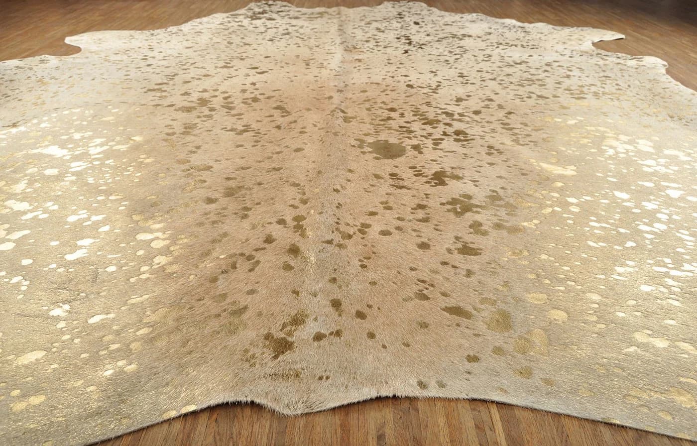 KUHFELL & NOMAD Fellteppich Rinderfell Hellgrau Silber Metallic XL - Bild 4