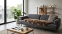 KUHFELL online & NOMAD Doppellammfell Couchauflage Braun Gold Bild 5
