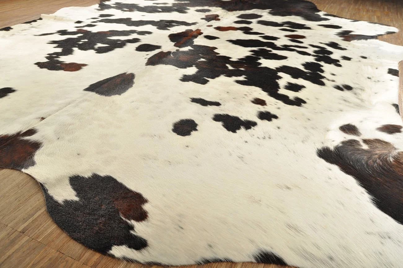KUHFELL online & NOMAD Fellteppich Kuhfell Tricolor Braun Weiß Dreifarbig
