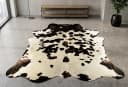 KUHFELL online & NOMAD Fellteppich Kuhfell Tricolor Braun Weiß Dreifarbig Bild 2