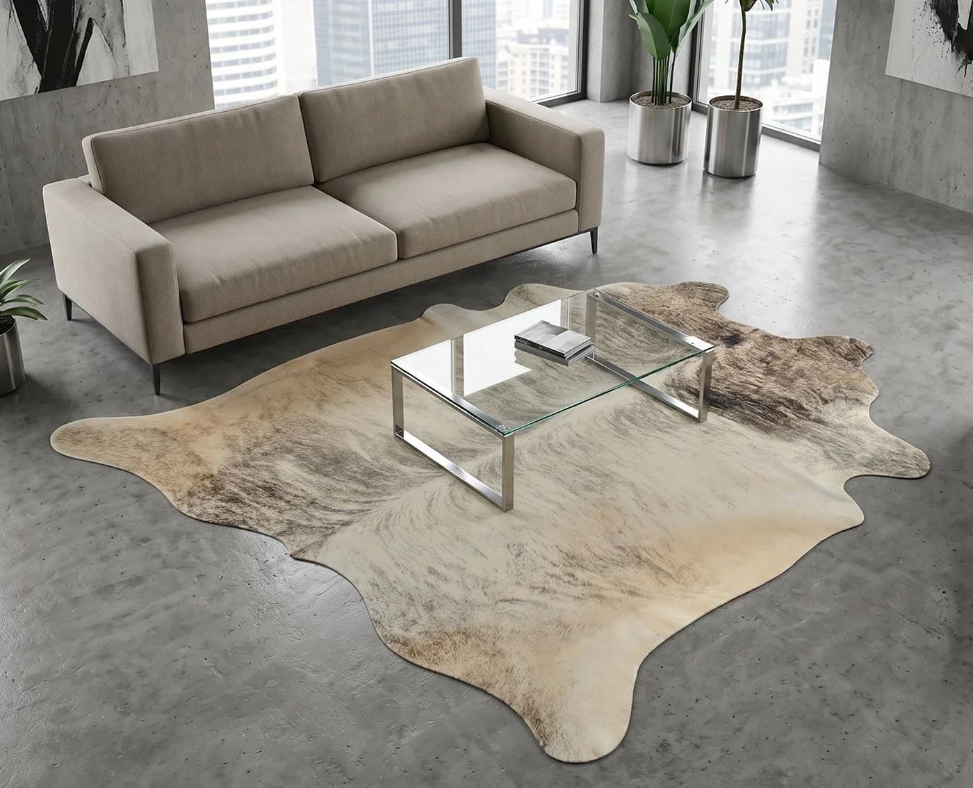 KUHFELL online & NOMAD Fellteppich Kuhfell Grau-Braun 210x190 cm - Bild 2