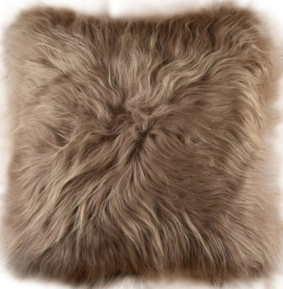 KUHFELL online & NOMAD Lammfell-Kissenbezug Taupe - Bild 2