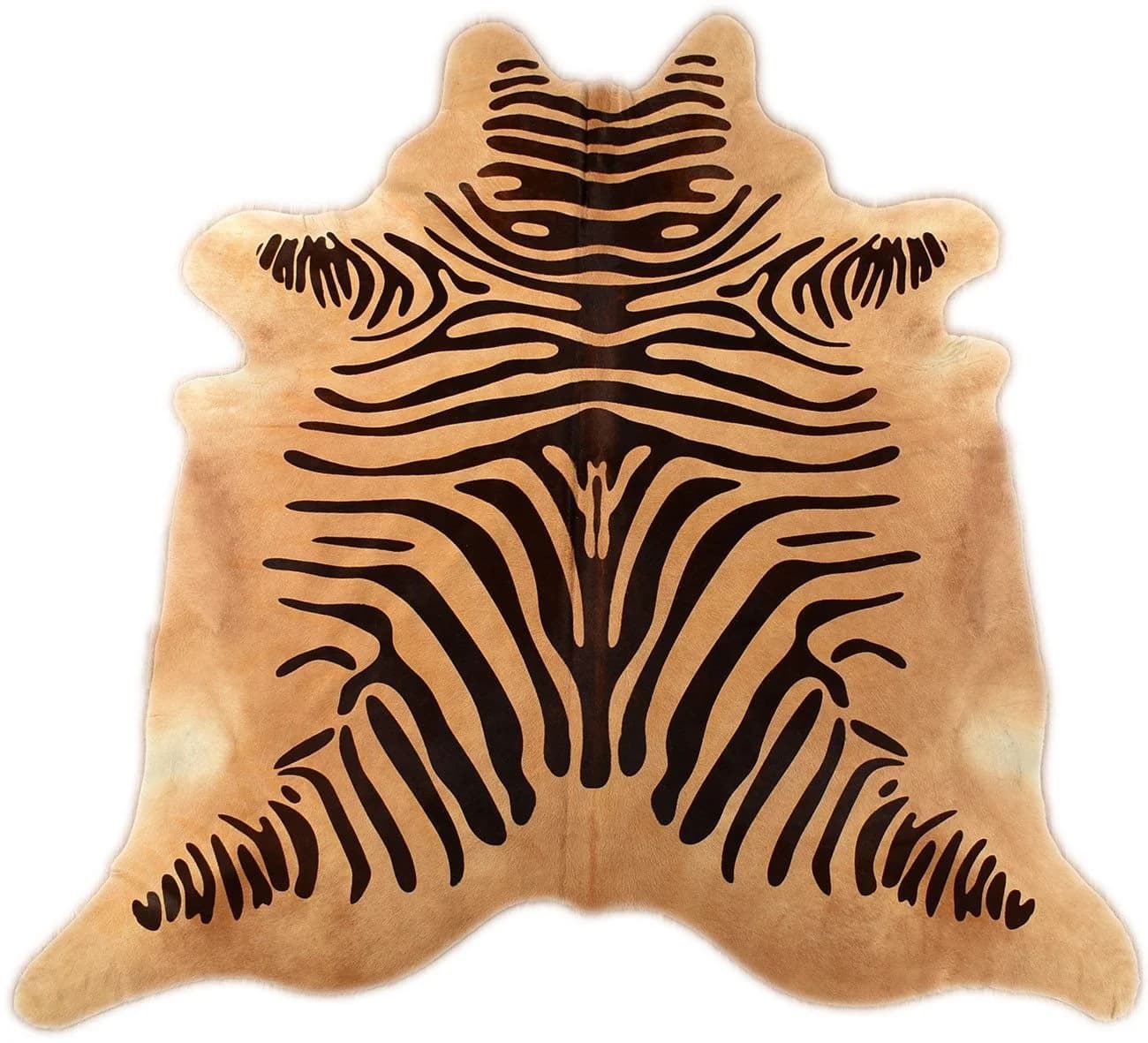 KUHFELL online & NOMAD Fellteppich Kuhfell creme weiß mit Zebra Print