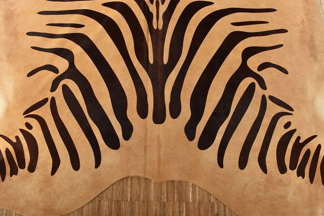 KUHFELL online & NOMAD Fellteppich Kuhfell creme weiß mit Zebra Print - Bild 3