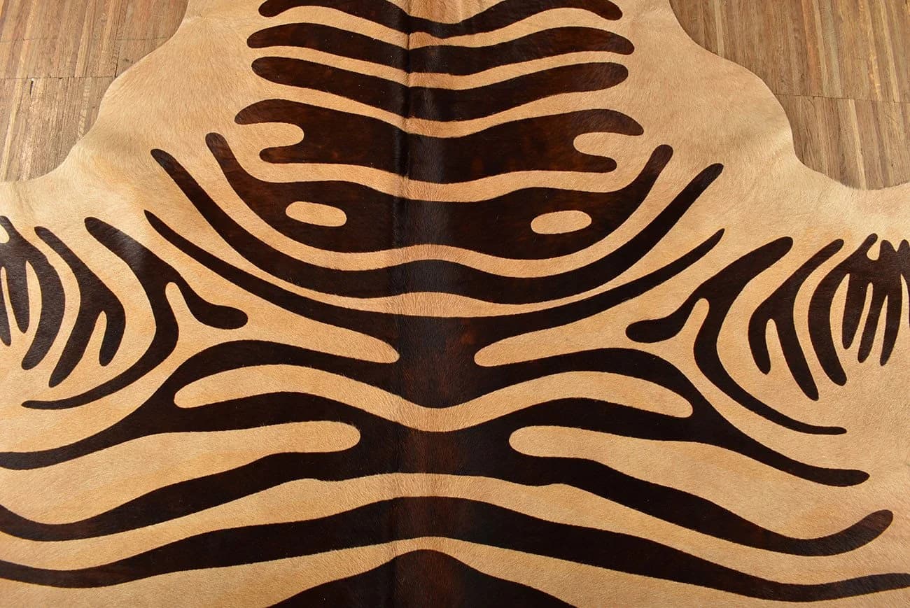 KUHFELL online & NOMAD Fellteppich Kuhfell creme weiß mit Zebra Print - Bild 4